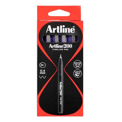 Artline 200 Fineliner Pen 0.4mm Purple - Sold Each (12 per Box)