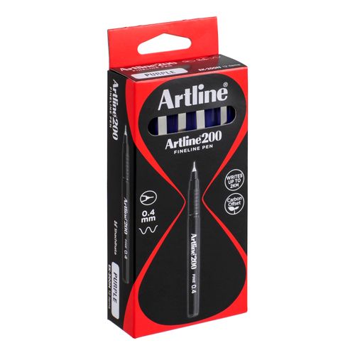 Artline 200 Fineliner Pen 0.4mm Purple - Sold Each (12 per Box)