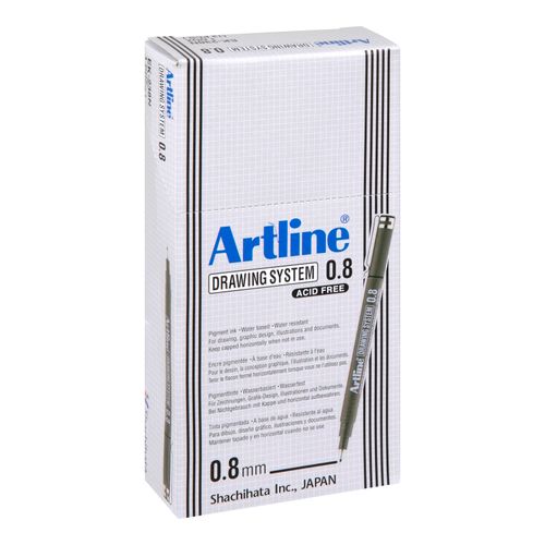 Artline 238 Technical Drawing System Pen 0.8mm Black Box 12