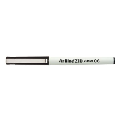 Artline 210 Fineliner Pen 0.6mm Black - Sold Each (12 per Box)