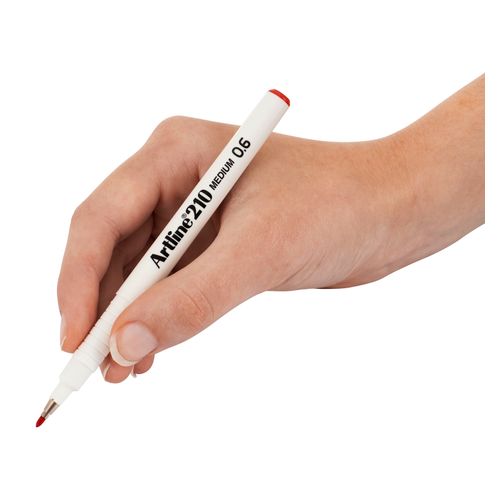 Artline 210 Fineliner Pen 0.6mm Red - Sold Each (12 per Box)