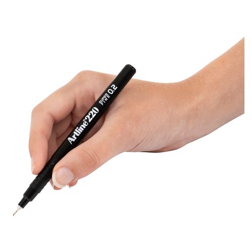 Artline 220 Fineliner Pen 0.2mm Black - Sold Each (12 per Box)