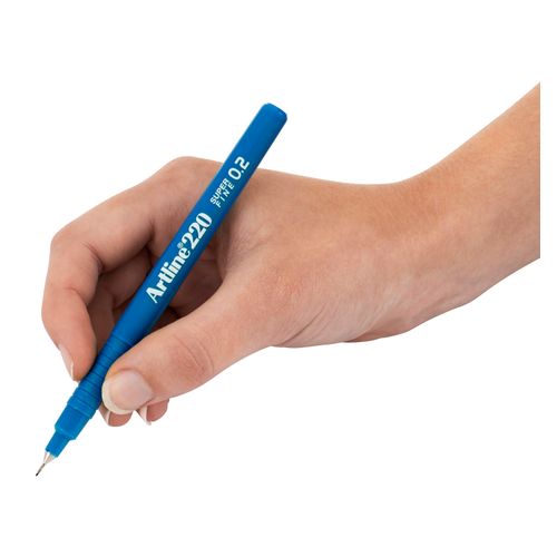 Artline 220 Fineliner Pen 0.2mm Blue - Sold Each (12 per Box)