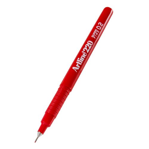 Artline 220 Fineliner Pen 0.2mm Red - Sold Each (12 per Box)