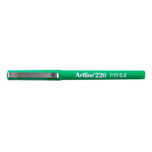 Artline 220 Fineliner Pen 0.2mm Green - Sold Each (12 per Box)