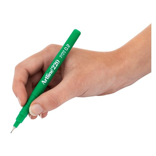 Artline 220 Fineliner Pen 0.2mm Green - Sold Each (12 per Box)