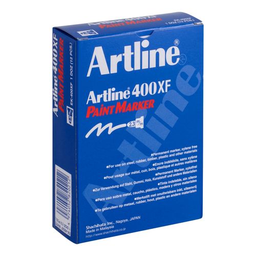Artline 400 Permanent Paint Marker 2.3mm Bullet White - Sold Each (12 per Box)