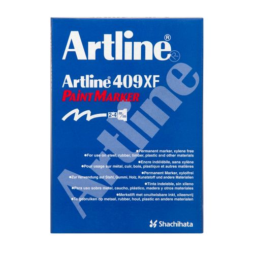 Artline 409 Permanent Paint Marker 4.0mm Chisel White - Sold Each (12 per Box)