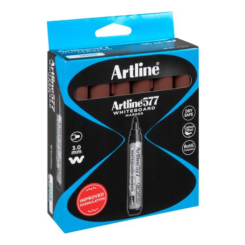Artline 577 Whiteboard Marker 3mm Bullet Brown - Sold Each (12 per Box)
