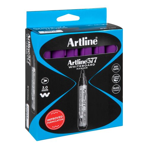 Artline 577 Whiteboard Marker 3mm Bullet Purple - Sold Each (12 per Box)