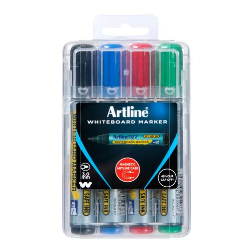 Artline 577 Whiteboard Marker 3mm Bullet Assorted Magnetic Wallet 4
