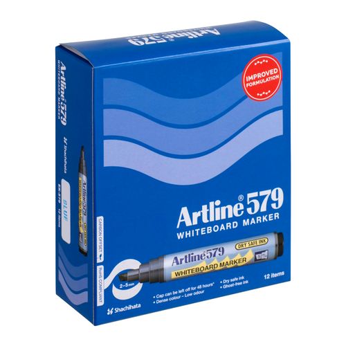 Artline 579 Whiteboard Marker 5mm Chisel Nib Blue - Sold Each (12 per Box)