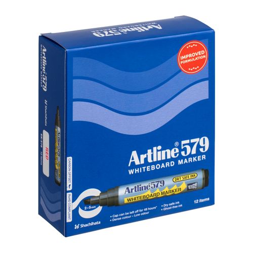 Artline 579 Whiteboard Marker 5mm Chisel Nib Red - Sold Each (12 per Box)