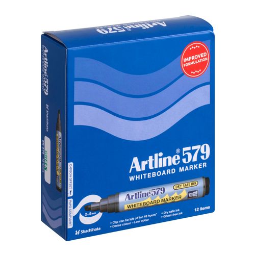 Artline 579 Whiteboard Marker 5mm Chisel Nib Green - Sold Each (12 per Box)