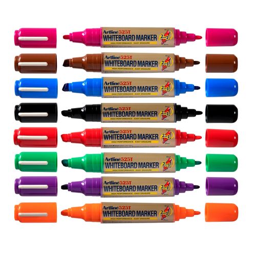 Artline 525T Whiteboard Marker Dual Nib Assorted Wallet 8
