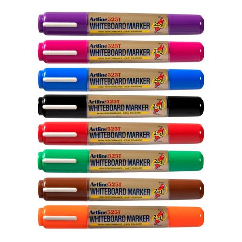 Artline 525T Whiteboard Marker Dual Nib Assorted Wallet 8