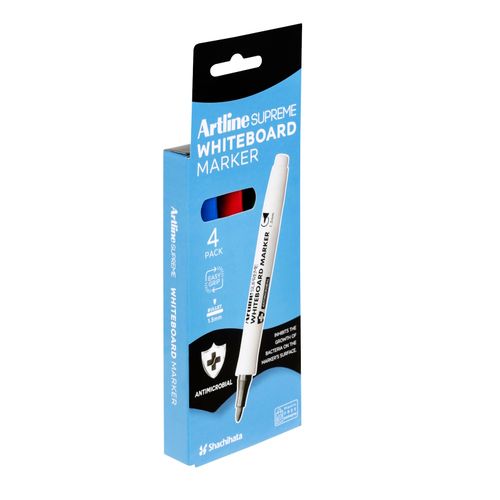 Artline Supreme Whiteboard Marker Bullet 1.5mm Assorted Pack 4