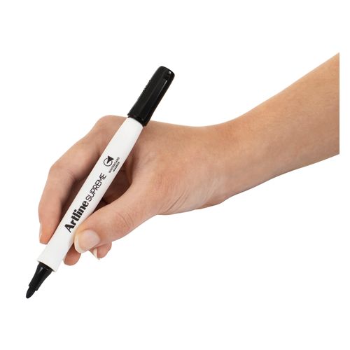 Artline Supreme Whiteboard Marker Bullet 1.5mm Black - Sold Each (12 per Box)