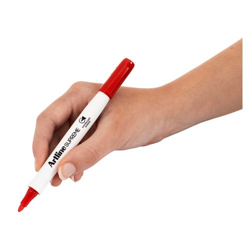 Artline Supreme Whiteboard Marker Bullet 1.5mm Red - Sold Each (12 per Box)