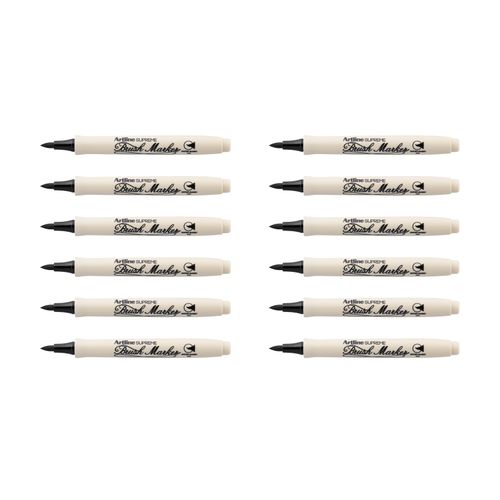 Artline Supreme Brush Marker Black Box 12