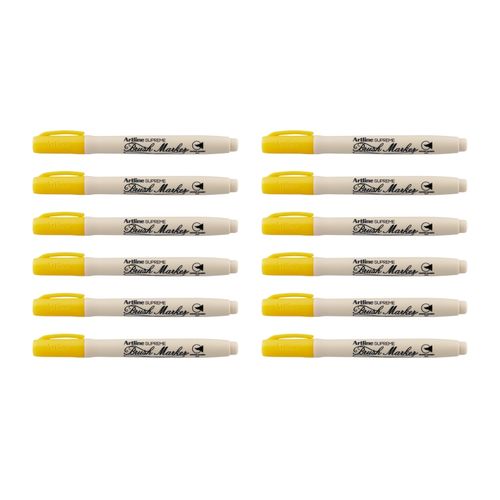 Artline Supreme Brush Marker Yellow Box 12