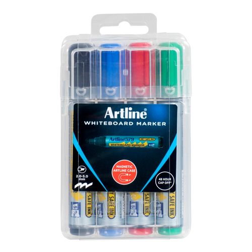 Artline 579 Whiteboard Marker 5mm Chisel Assorted Magentic Wallet 4