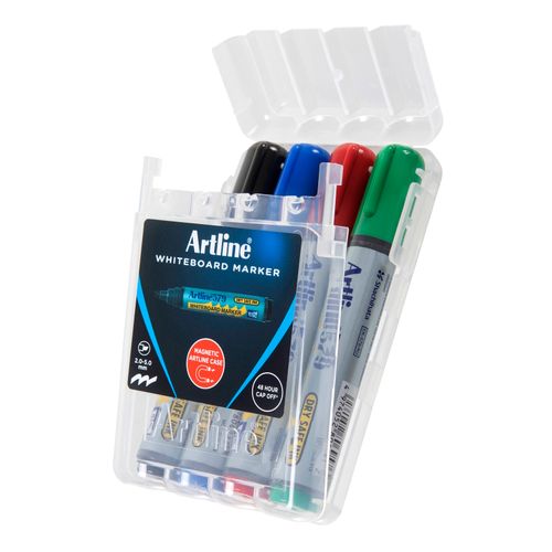Artline 579 Whiteboard Marker 5mm Chisel Assorted Magentic Wallet 4