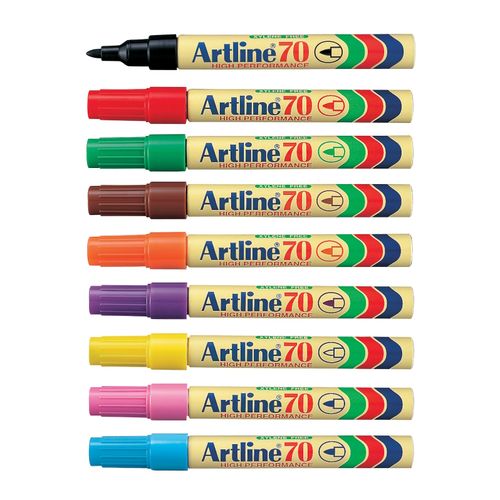 Artline 70 Permanent Marker 1.5mm Bullet Nib Assorted Box 12