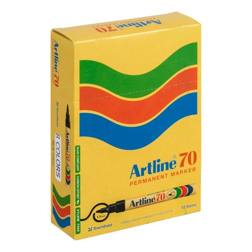 Artline 70 Permanent Marker 1.5mm Bullet Nib Assorted Box 12