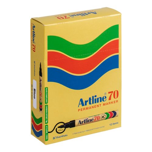 Artline 70 Permanent Marker 1.5mm Bullet Nib Blue - Sold Each (12 per Box)