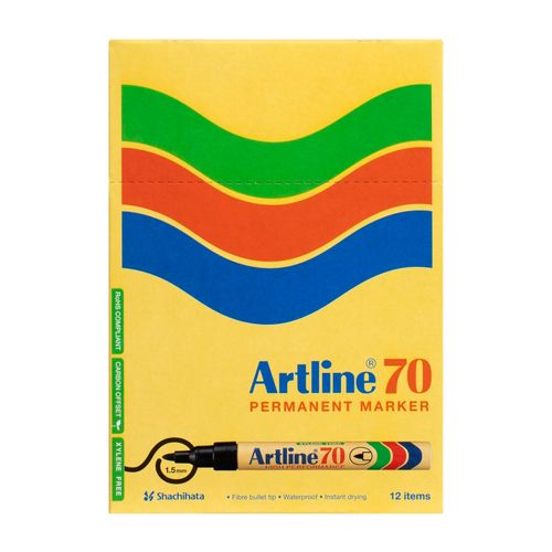 Artline 70 Permanent Marker 1.5mm Bullet Nib Red - Sold Each (12 per Box)