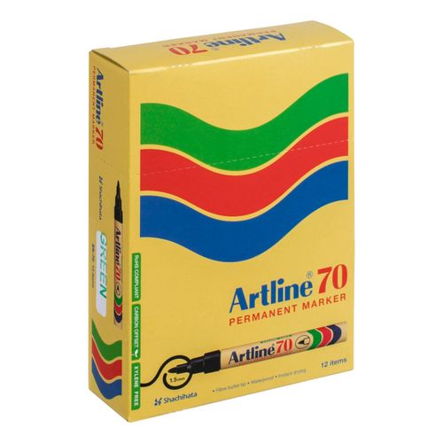 Artline 70 Permanent Marker 1.5mm Bullet Nib Green - Sold Each (12 per Box)