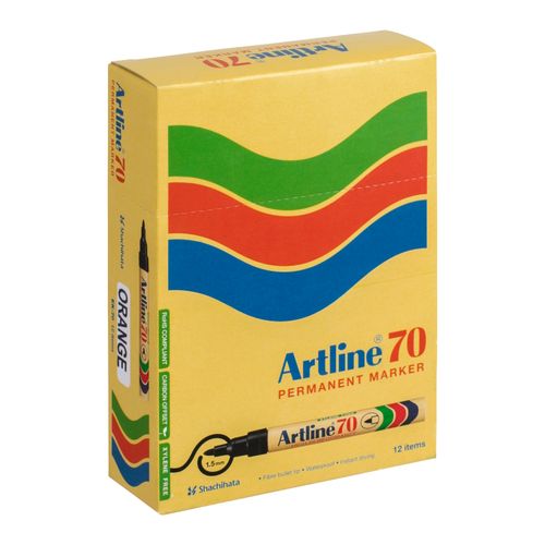 Artline 70 Permanent Marker 1.5mm Bullet Nib Orange - Sold Each (12 per Box)