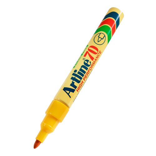 Artline 70 Permanent Marker 1.5mm Bullet Nib Yellow - Sold Each (12 per Box)