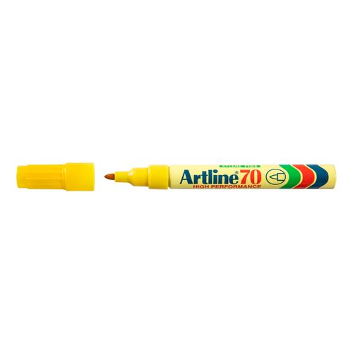 Artline 70 Permanent Marker 1.5mm Bullet Nib Yellow - Sold Each (12 per Box)