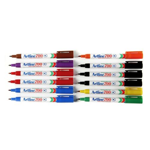 Artline 700 Permanent Marker 0.7mm Bullet Nib Assorted Box 12