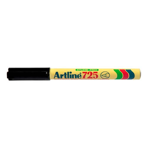 Artline 725 Permanent Marker 0.4mm Plastic Nib Black - Sold Each (12 per Box)
