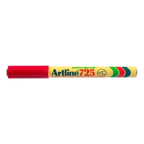 Artline 725 Permanent Marker 0.4mm Plastic Nib Red - Sold Each (12 per Box)