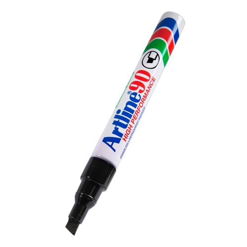 Artline 90 Permanent Marker 5mm Chisel Nib Black - Sold Each (12 per Box)