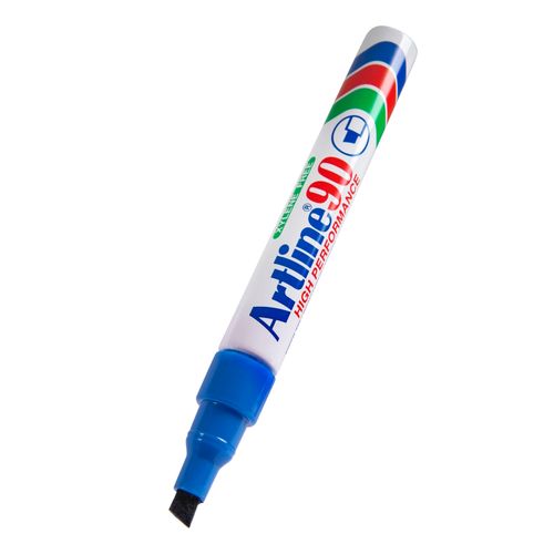 Artline 90 Permanent Marker 5mm Chisel Nib Blue - Sold Each (12 per Box)