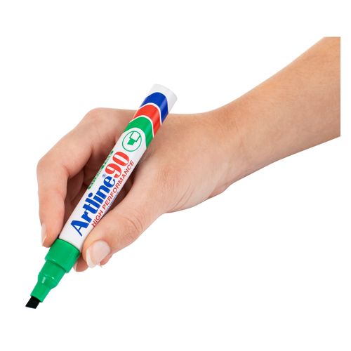 Artline 90 Permanent Marker 5mm Chisel Nib Green - Sold Each (12 per Box)