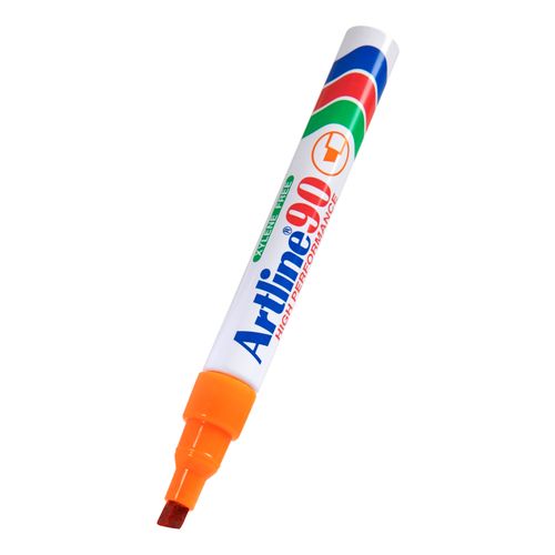 Artline 90 Permanent Marker 5mm Chisel Nib Orange - Sold Each (12 per Box)