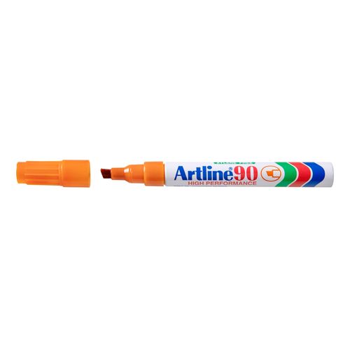 Artline 90 Permanent Marker 5mm Chisel Nib Orange - Sold Each (12 per Box)