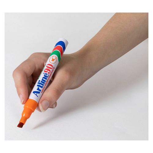 Artline 90 Permanent Marker 5mm Chisel Nib Orange - Sold Each (12 per Box)