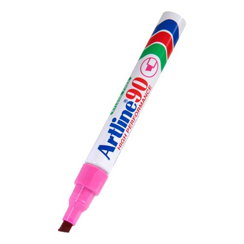 Artline 90 Permanent Marker 5mm Chisel Nib Pink - Sold Each (12 per Box)