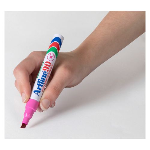 Artline 90 Permanent Marker 5mm Chisel Nib Pink - Sold Each (12 per Box)