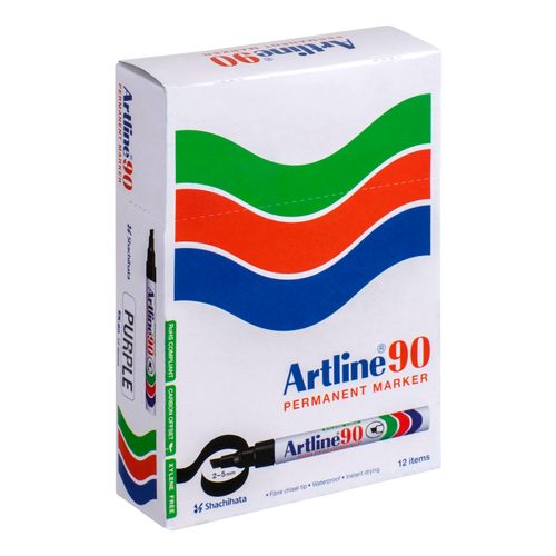 Artline 90 Permanent Marker 5mm Chisel Nib Purple - Sold Each (12 per Box)