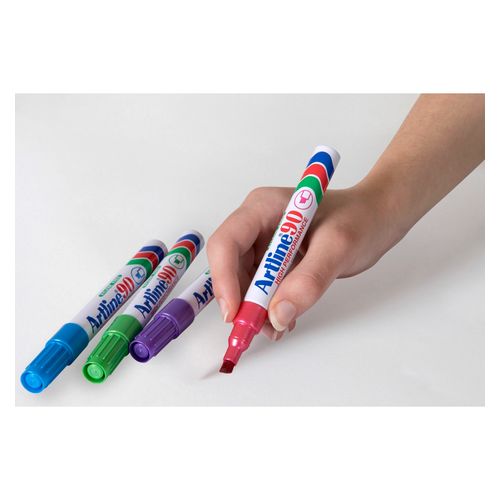 Artline 90 Permanent Marker 5mm Chisel Nib Brights Assorted Box 12