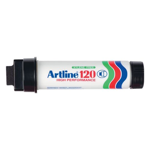 Artline 120 Permanent Marker 20mm Wedge Nib Black - Sold Each (6 per Box)