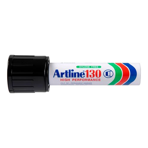 Artline 130 Permanent Marker 30mm Wedge Nib Black - Sold Each (6 per Box)